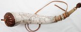 Bruce D Horne - Custom Powder Horn – Large – White to Tan –Scrimshawed Map Horn - STK# P-36-44 - 5 of 6