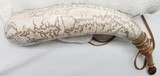 Bruce D Horne - Custom Powder Horn – Large – White to Tan –Scrimshawed Map Horn - STK# P-36-44 - 3 of 6