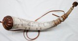 Bruce D Horne - Custom Powder Horn – Large – White to Tan –Scrimshawed Map Horn - STK# P-36-44 - 6 of 6