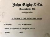  JOHN RIGBY 9.3 X 74 DELUXE BOXLOCK EJECTOR. - 3 of 15