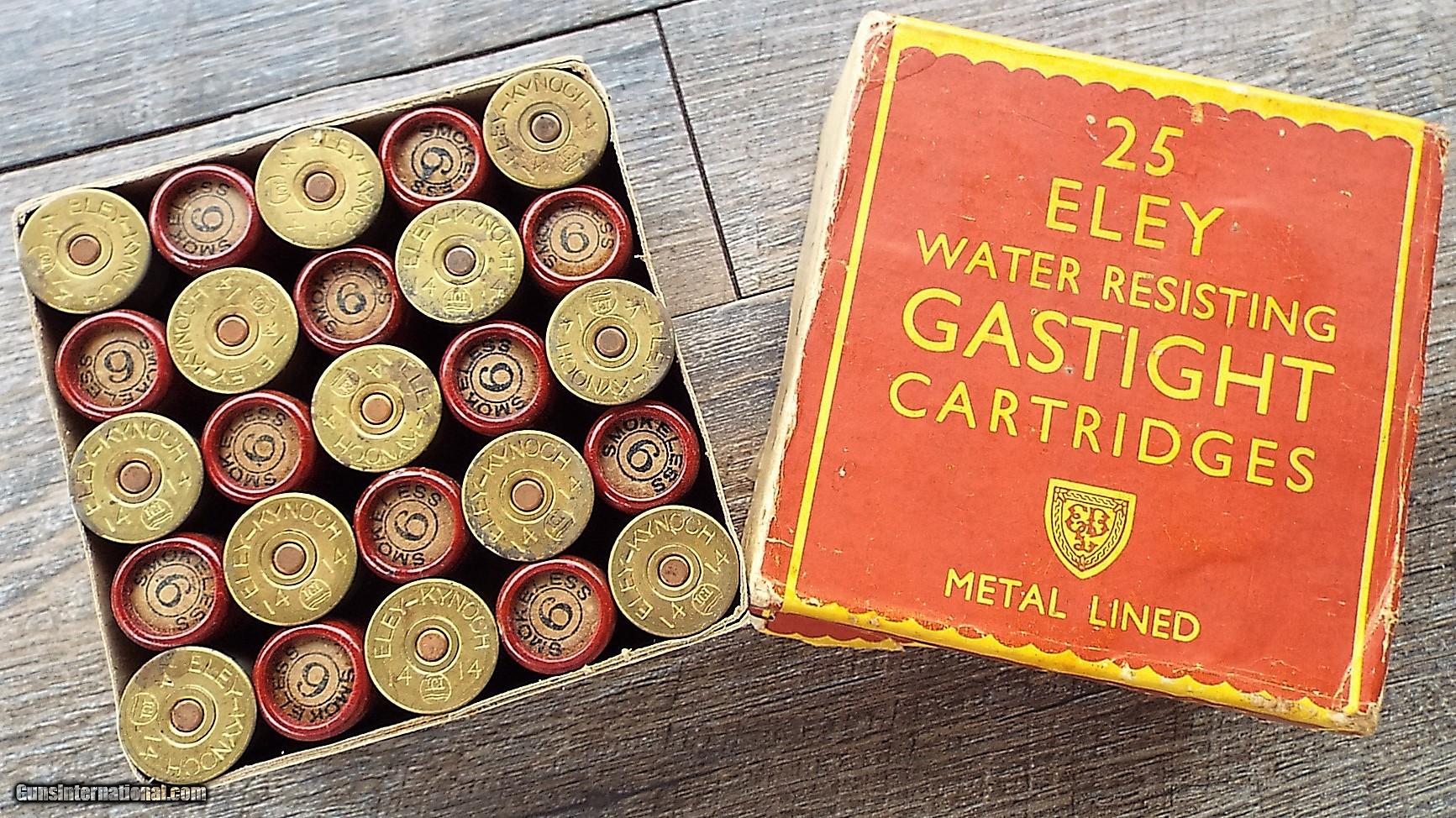 VINTAGE *RARE* BOX of ELEY 14 GAUGE GASTIGHT CARTRIDGES (SHOTGUN