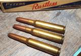 VINTAGE PETERS(2)BOXESof 7 MM MAUSER RUSTLESS CENTER FIRE AMMO ** EXCELLENT CONDITION BOX & AMMO!! ** BLUE/WHITE/RED - 13 of 14
