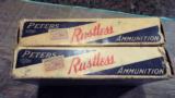 VINTAGE PETERS(2)BOXESof 7 MM MAUSER RUSTLESS CENTER FIRE AMMO ** EXCELLENT CONDITION BOX & AMMO!! ** BLUE/WHITE/RED - 6 of 14