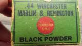 *VINTAGE* FULL BOX of REMINGTON / UMC .44 WINCHESTER, MARLIN, REMINGTON*BLACK POWDER*RIFLE CARTRIDGES 2OOGR. BULLET EXCELLENT! - 6 of 9