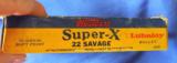 VINTAGE FULL BOX WESTERN SUPER-XAMMO* 22 SAVAGE * LUBALOY70GR. SOFTPOINT ~ SMOKELESS POWDER - 9 of 10