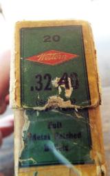VINTAGE FULL 2-PIECE BOX WESTERN .32-40 CENTRAL FIRE CARTRIDGES ~ SMOKELESS * FULL PATCH ~ 115 GR. BULLET - 5 of 14