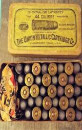 *RARE* BOX UMC CENTRAL - FIRE CARTRIDGES .44 CALIBRE for WINCHESTER RIFLE (44-40)
BLACK POWDER (37 CARTRIDGES) - 5 of 11