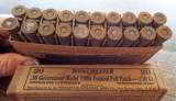 FULL 2-PIECE BOX WINCHESTER.30 GOV&T MODEL 1906 POINTED FULL PATCH 150GR. SMOKELESS POWDER (BUFF BOX) - 3 of 9