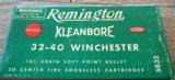 FULL BOX (20) REMINGTON KLEANBORE 32-40 WIN. CALIBER 165 GRAIN SOFT POINT SMOKELESS CARTRIDGES ~ EXCELLENT ! ! ~ - 1 of 12