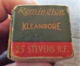 VINTAGE~ REMINGTON
KLEANBORE *FULL BOX* 25 STEVENS R.F. GREEN & RED BOX - 9 of 11