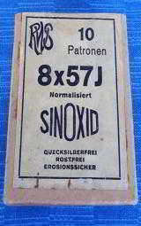 SEALED BOX OF GermanRWS 8X57J(10 Patronen) EXCELLENT CONDITION!! - 1 of 4
