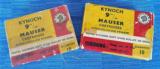 VINTAGE KYNOCH 9mm MAUSERCARTRIDGES. TWO (2) FULL EXCELLENT BOXES !! 245 GRAIN SOFT NOSE BULLETS - 2 of 9