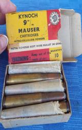 VINTAGE KYNOCH 9mm MAUSERCARTRIDGES. TWO (2) FULL EXCELLENT BOXES !! 245 GRAIN SOFT NOSE BULLETS - 5 of 9