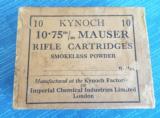 VINTAGE FULL BOX of KYNOCH 10.75x 68 mm MAUSERSMOKELESS CARTRIDGESAMMO SUPER CLEAN!! - 1 of 11