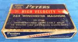 VINTAGE PETERS 264 WINCHESTER MAGNUM 140GR. POINTED SOFT POINT FULL BOX of (20) SUPER CLEAN! - 2 of 10