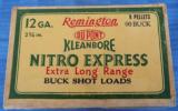REMINGTON / DUPONT *U.S. PROPERTY* MARKED KLEANBORE NITRO EXPRESSPRE-WWII 12 GA. 00BUCKFULL BOX ~ SUPER CLEAN!! - 6 of 11