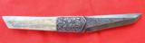 VINTAGE ~ BEN SHOSTLE ENGRAVED ~ (MASTER ENGRAVER)CUSTOM TANTODAMASCUS FIXED BLADE / OOSIK HANDLE8.5" SIGNED - 2 of 13
