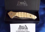 KERSHAW KNIVES / SANTA FE STONEWORKSMAMMOTH TUSKHANDLE KERSHAWDAMASCUS SHALLOT(SPRING ASSIST) (1840 DAM) NEW IN BOX!! - 7 of 7