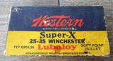 VINTAGE FULL BOX of WESTERN SUPER-X 25-35 WINCHESTER 117 GR. LUBALOY SOFT POINT BULLET - 1 of 9