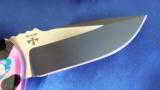PROTECH
LES GEORGE ROCKEYE ~ STERLING SKULL~ PINK/BLUE/BLACK SPLASH ANODIZING ~ ONE OF A KIND!! AUTO KNIFE (NIB) - 8 of 10