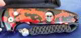 PROTECH
LES GEORGE ROCKEYE ~ STERLING SKULL~ BLACK/RED SPLASH ANODIZING ~ ONE OF A KIND!! AUTO KNIFE (NIB) - 5 of 8