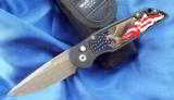  PROTECH CUSTOM AUTO KNIFE
TR-3 ~
BRUCE SHAW 3-D ENAMEL EAGLE
/ DAMASCUS BLADE *LIMITED EDITION #2 of ONLY 30 - 1 of 8