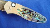 PROTECH SPRINT AUTO CUSTOM #4 ~ ABALONE ~ NICHOLS HIGH-CARBON DAMASCUS ~ 416 STEEL ~ NEW IN THE BOX!! - 4 of 8