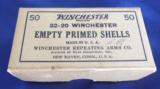 VINTAGE WINCHESTERFULL BOX OF 32-20 EMPTY PRIMED SHELLS (50 SHELLS) EXCELLENT CONDITION!! - 2 of 8