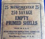 WINCHESTER FULL BOX OF 250 SAVAGE EMPTY PRIMED SHELLS- 3 of 8