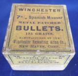 VINTAGE WINCHESTER FULL BOX OF 7mm SPANISH MAUSER METAL PATCHED BULLETS ~ 175 GRAIN - 4 of 9