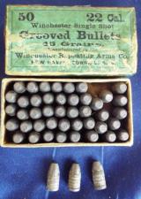 VINTAGE WINCHESTER nearly FULL BOX of 22cal. GROOVED LEAD BULLETS ~ 15 GRAINS ~ WINCHESTER SINGLE SHOT~
- 1 of 6