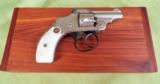 SMITH & WESSON .32 SAFETY HAMMERLESS 2nd MODEL TOP BREAK REVOLVER **1906** NICKEL ENGRAVED, FACTORY LETTER, WOOD BOX & ANTIQUE AMMO - 13 of 15