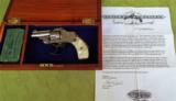 SMITH & WESSON .32 SAFETY HAMMERLESS 2nd MODEL TOP BREAK REVOLVER **1906** NICKEL ENGRAVED, FACTORY LETTER, WOOD BOX & ANTIQUE AMMO - 5 of 15