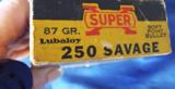 VINTAGE FULL BOX WESTERN SUPER-X AMMO * 250 SAVAGE * LUBALOY 87GR. SOFTPOINT SUPER CLEAN!! - 7 of 7