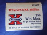 VINTAGE FULL BOX WINCHESTER- WESTERN SUPER-X AMMO * 256 WIN. MAG.* 60 GR. HOLLOW POINT SUPER CLEAN!!
- 3 of 9