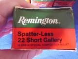 VINTAGE BOXES OF REMINGTON GALLERY 22 SHORT AMMO ~ 15 GRAIN SPATTER-LESS & 29 GRAIN LEAD - 1 of 5
