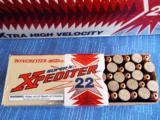  WINCHESTER ~ WESTERN * XPEDITER * SUPER X~ XTRA HIGH VELOCITY .22 LONG RIFLE 29 GR. HOLLOW POINT AMMO ~ BRICK OF 500 (NOS) - 2 of 8