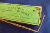 **VINTAGE** FRENCH 12 MM PINFIRE CARTRIDGES – FULL BOX (25) 12MM LEFAUCHEUX PINFIRE REVOLVER CARTRIDGES made by FABRIQUE. - 6 of 7