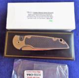 WALTER BREND HAND GROUND AUTO KNIFE~ PROTECH TR-3 ~ MIRROR POLISH 416 STEEL with CARBON FIBER INLAYS New in Box!! #25/30 - 12 of 13