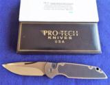WALTER BREND HAND GROUND AUTO KNIFE~ PROTECH TR-3 ~ MIRROR POLISH 416 STEEL with CARBON FIBER INLAYS New in Box!! #25/30 - 6 of 13