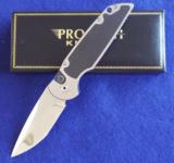 WALTER BREND HAND GROUND AUTO KNIFE~ PROTECH TR-3 ~ MIRROR POLISH 416 STEEL with CARBON FIBER INLAYS New in Box!! #25/30 - 13 of 13