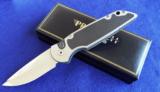WALTER BREND HAND GROUND AUTO KNIFE~ PROTECH TR-3 ~ MIRROR POLISH 416 STEEL with CARBON FIBER INLAYS New in Box!! #25/30 - 1 of 13