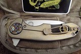 CURTISS CUSTOM KNIVES F3 Medium WH/ST Wharncliffe Grind ~ Bronze Anodized Orange Peel Finished TITANIUM Flamed Titanium Pivot NEW IN POUCH ! - 11 of 14