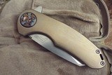 CURTISS CUSTOM KNIVES F3 Medium WH/ST Wharncliffe Grind ~ Bronze Anodized Orange Peel Finished TITANIUM Flamed Titanium Pivot NEW IN POUCH ! - 9 of 14
