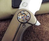 CURTISS CUSTOM KNIVES F3 Medium WH/ST Wharncliffe Grind ~ Bronze Anodized Orange Peel Finished TITANIUM Flamed Titanium Pivot NEW IN POUCH ! - 5 of 14