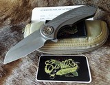 CURTISS CUSTOM KNIVES F3 Medium WH/TM/DAM TACMOD DAMASTEEL Wharncliffe Grind Bronze Anodized TITANIUM Flamed Titanium TACMOD design Brand New in Pouch - 3 of 11
