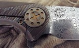 CURTISS CUSTOM KNIVES F3 Medium WH/TM/DAM TACMOD DAMASTEEL Wharncliffe Grind Bronze Anodized TITANIUM Flamed Titanium TACMOD design Brand New in Pouch - 11 of 11