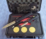 Microtech / Marfione Custom ~
John Wick Continental 3 Set ~ Cypher & UTX-70 Challenge Coins & Pencil NIB SERIAL# 33 - 1 of 12