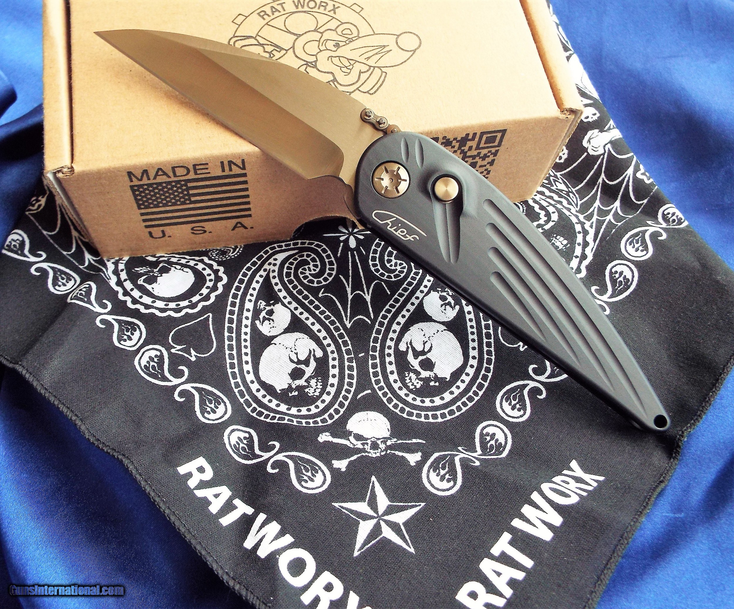 RATWORX MRX CHIEF RAZOR BLADE CUSTOM HAND GROUND AUTO KNIFE