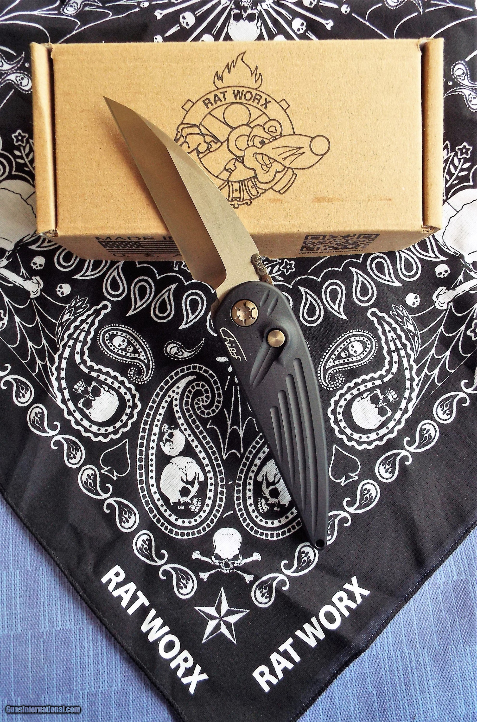 RATWORX MRX CHIEF RAZOR BLADE CUSTOM HAND GROUND AUTO KNIFE